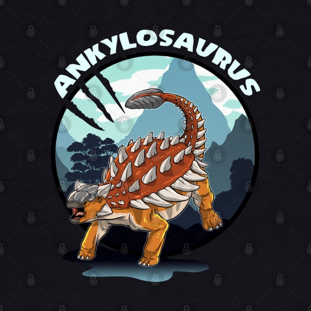 Ankylosaurus Dinosaur Design With Background by Terra Fossil Merch